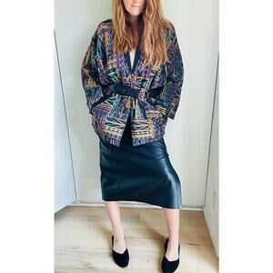 Vintage Hmong Reversible Jacket Multi Colored Non-Gender Purple Black Ceremonial